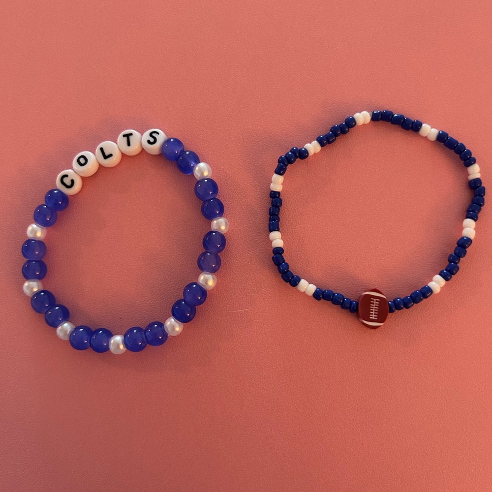 'COLTS' inspired Beaded Bracelet Set